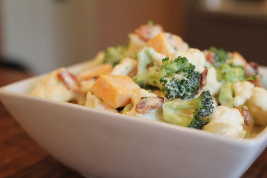 Bacon Broccoli Cauliflower Salad