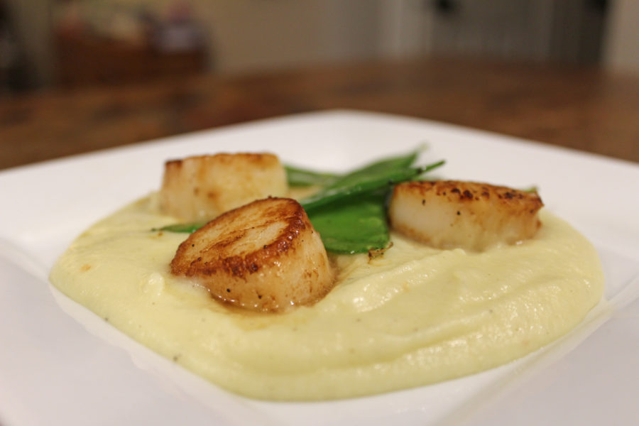 Seared Scallops with Faux Potatoes